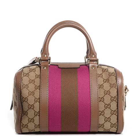 gucci monogrammed vintage webbed small boston handbag|gucci vintage web bag.